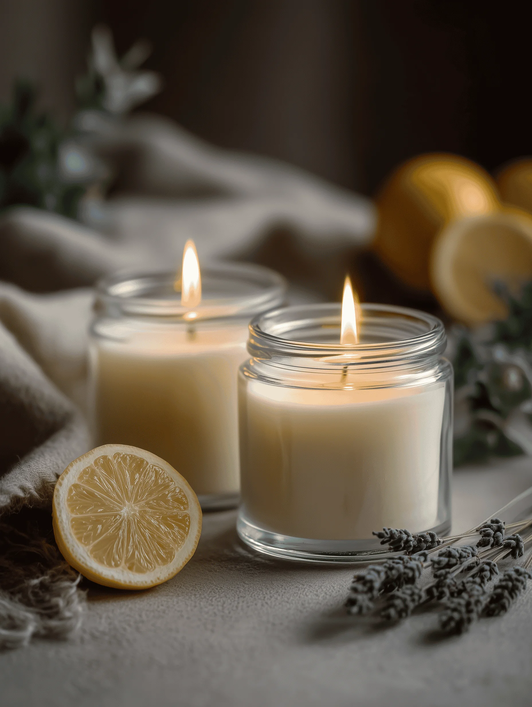 Sandalwood candle with natural wood wick